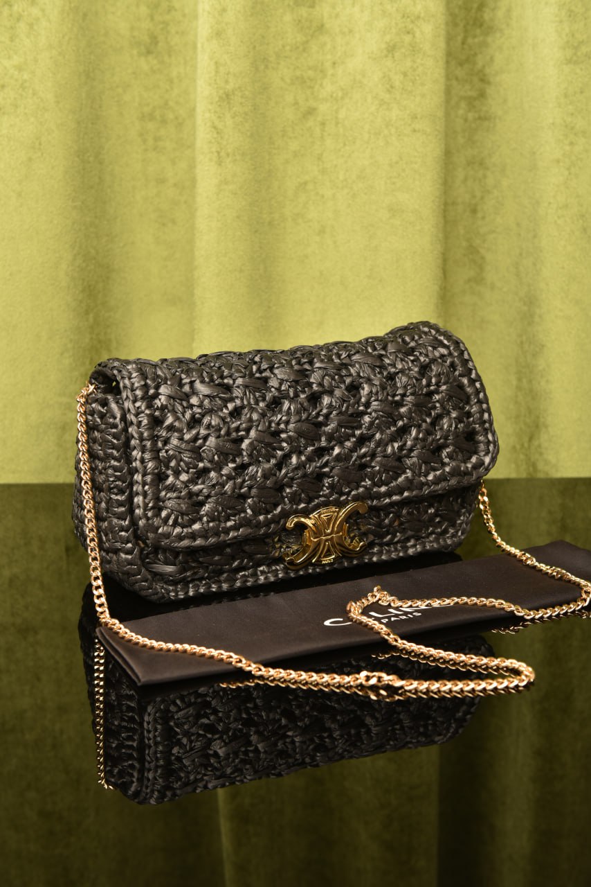 CLN- Raffia Effect Claude Shoulder Bag