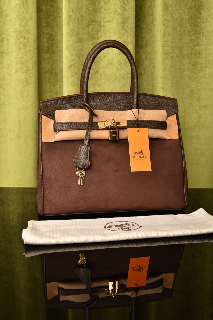 HMS- Birkin 35 Suede Bag