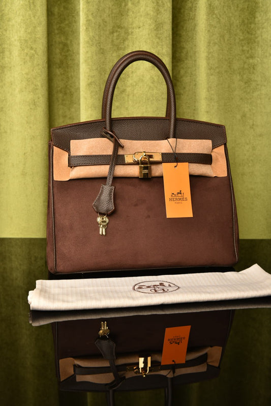 HMS- Birkin 35 Suede Bag